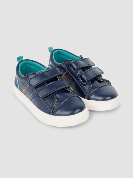 Navy Leather Trainers (N49412) | £32.50