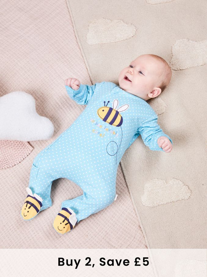 Blue baby sleepsuits online