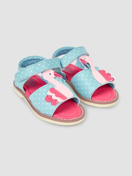 Raspberry Pink Flamingo Appliqué Sandals (N49459) | £26