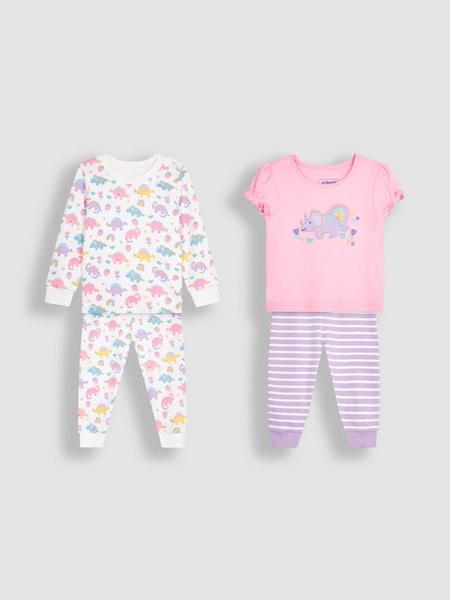 2-Pack Dino Jersey Pyjamas in Pink (N49478) | £29.50