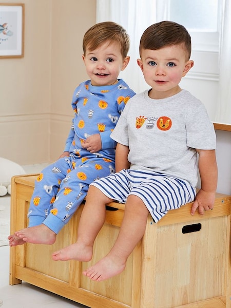 2-Pack Safari Jersey Pyjamas in Blue (N49479) | £29.50