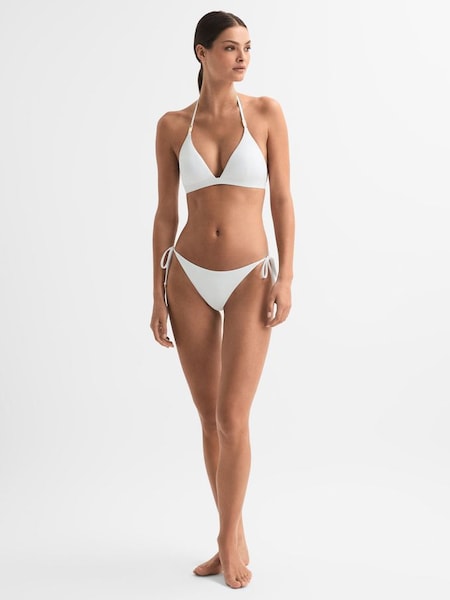 Side Tie Bikini Bottoms in White (N51668) | £45