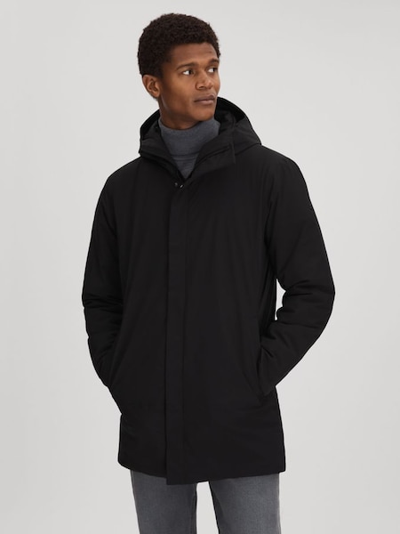 Scandinavian Edition Waterproof Hooded Coat in Black (N53958) | £597