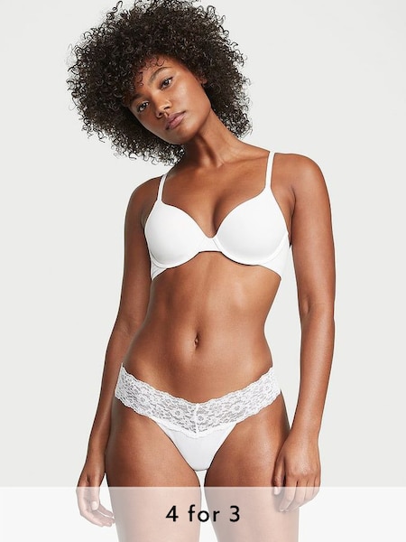 White Posey Lace Thong Knickers (N55738) | £9