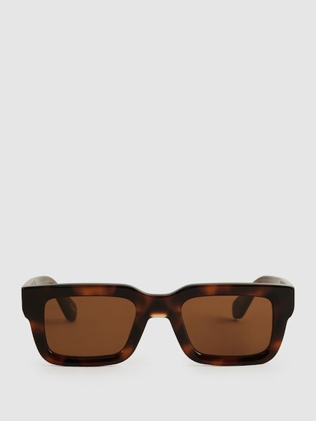 Chimi Rectangular Frame Acetate Sunglasses in Tortoise (N57008) | £120