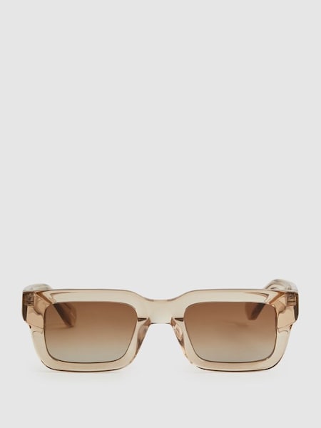 Chimi Rectangular Frame Acetate Sunglasses in Ecru (N57009) | £120