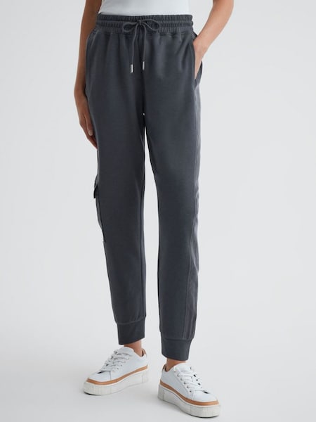 Hybrid Side Stripe Drawstring Joggers in Charcoal (N58229) | £58