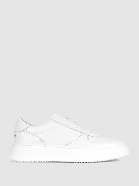 Unseen Footwear Leather Marais Trainers in White (N69232) | £235