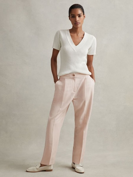 Tapered Suit Trousers with TENCEL™ Fibers in Pink (N69357) | £138