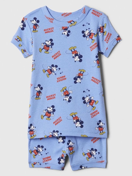 Blue Organic Cotton Disney Mickey Mouse Short Sleeve Baby Pyjama Set (6mths-5yrs) (N71463) | £20