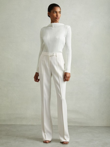 Flared Suit Trousers in Cream (N71518) | £168
