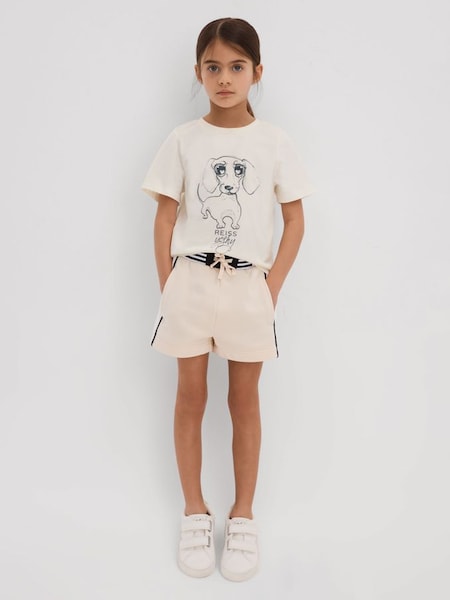 Junior Cotton Print T-Shirt in Ivory Print (N74093) | £20