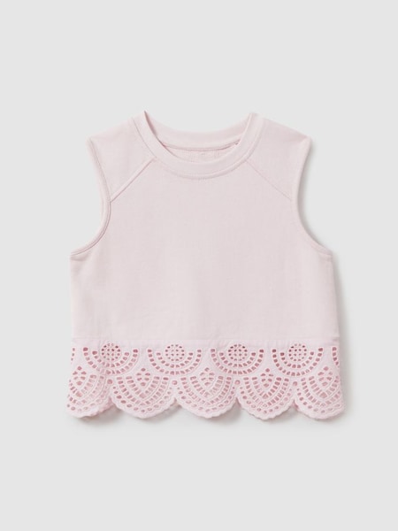 Teen Cotton Broderie Co-Ord Top in Pink (N74150) | £31