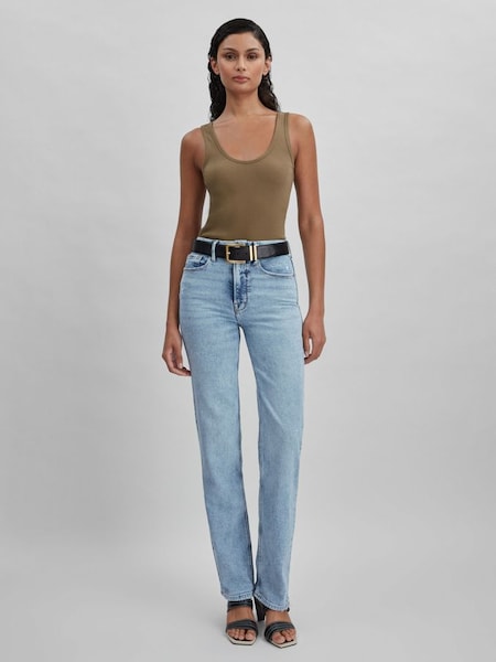 Good American Straight Leg Jeans in Indigo (N74179) | £167