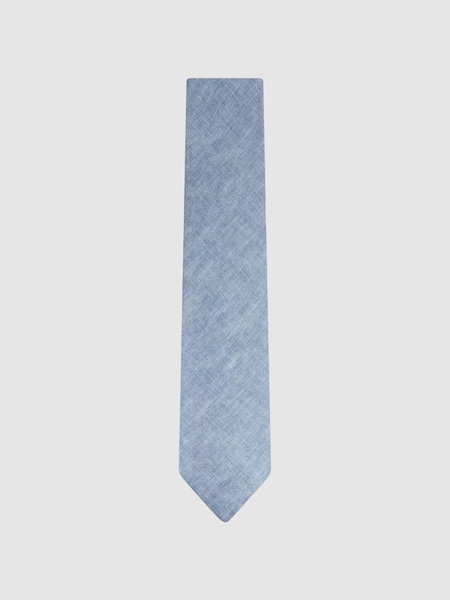 Linen Tie in Denim Melange (N74250) | £58