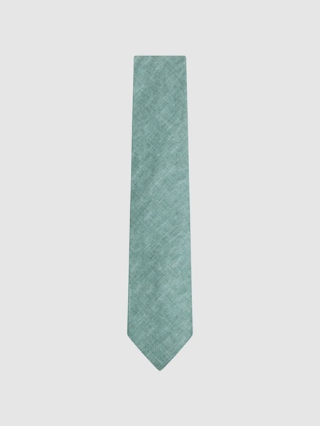 Linen Tie in Pistachio Melange (N74323) | £58