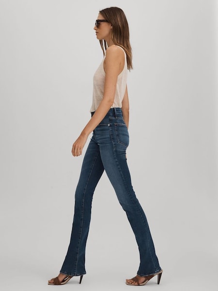 Good American Distressed Bootcut Jeans in Indigo (N74346) | £167