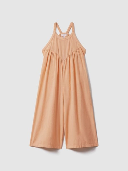 Teen Cotton Linen Jumpsuit in Peach (N74365) | £63