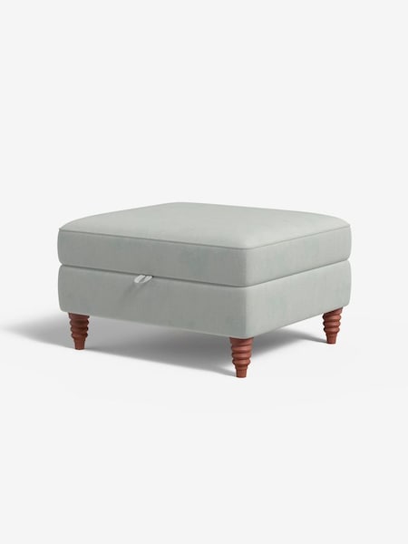 Orson Footstool in Cotton Weave Mineral Blue (N75516) | £475