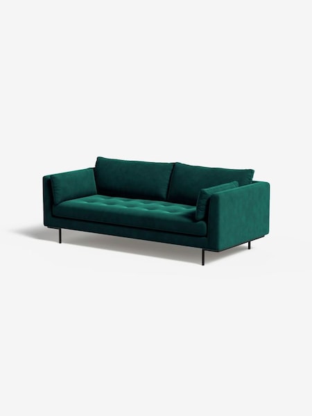 Harlow 3 Seater Sofa in Matt Velvet Teal Green (N78277) | £1,099