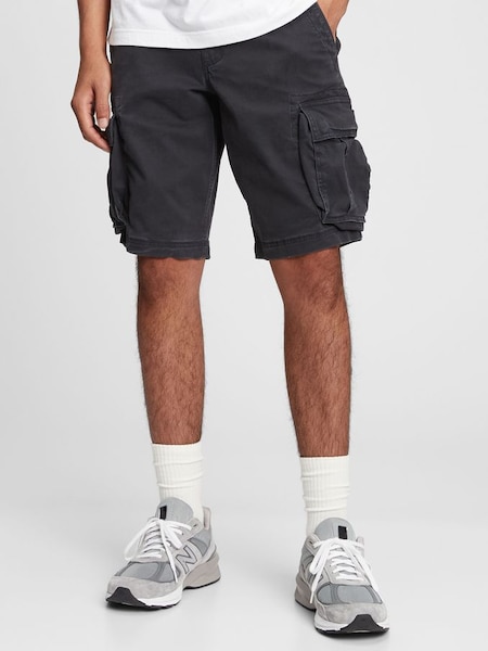 Black Cotton Twill Cargo Shorts (N78309) | £40
