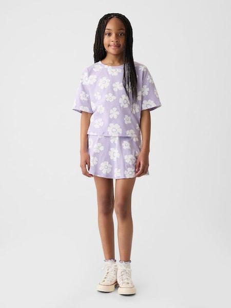 Purple Floral Skort Print Outfit Set (4-13yrs) (N78591) | £25