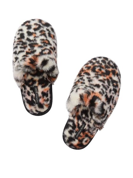 Leopard Brown Closed Toe Slipper (N96848) | £35