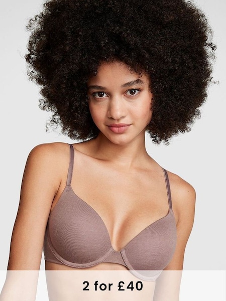 Iced Coffee Brown Lightly Lined Cotton Bra (P22487) | £29