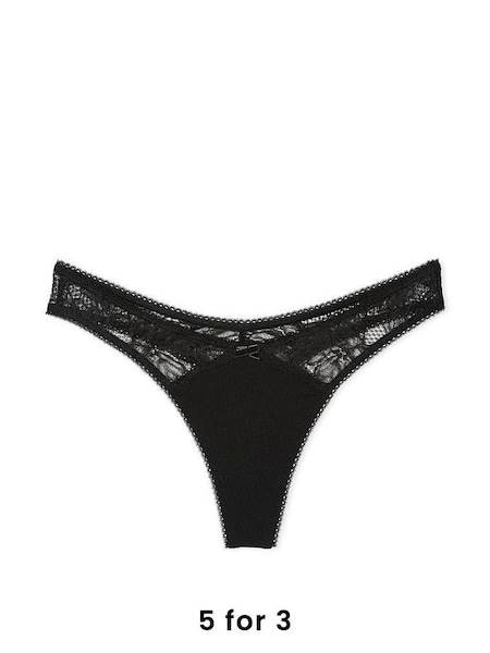 Black Smooth Thong Knickers (P29747) | £9
