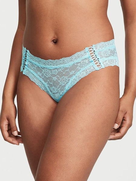Blue Topaz Silver Double Side Lace Up Lacie Cheeky Knickers (P30013) | £4