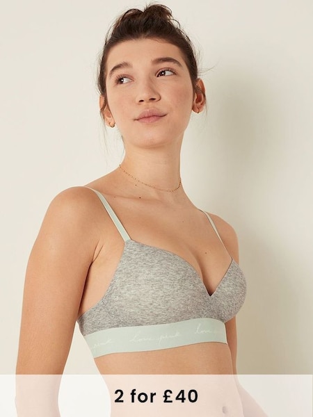Heather Charcoal Grey Wear Everywhere Non Wired Push Up Bra Bra (P34274) | £29