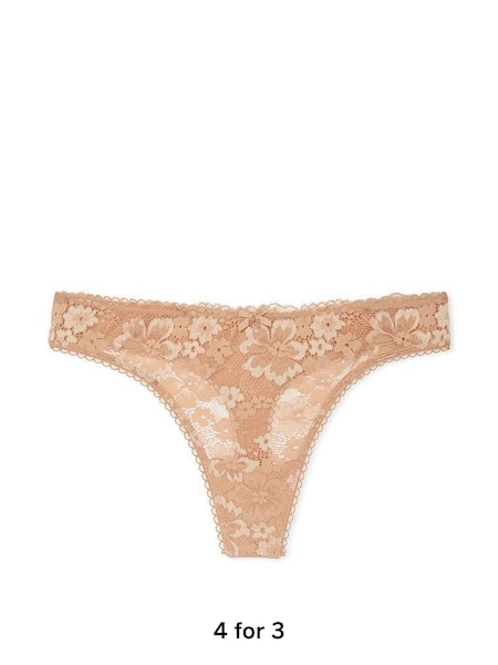 Praline Nude Lace Thong Knickers (P53288) | £14