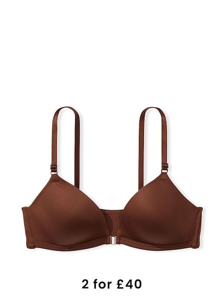 Ganache Nude Brown Non Wired Lightly Lined Front Close Bra (P53767) | £29 - £30