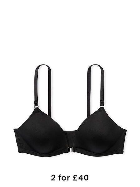 Black Non Wired Lightly Lined Front Close Bra (P55283) | £29 - £30