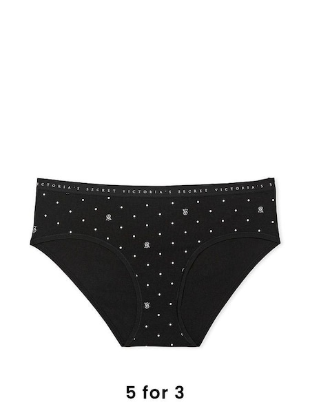 Black Vs Lockup Dot Smooth Stretch Cotton Hipster Knickers (P55295) | £9