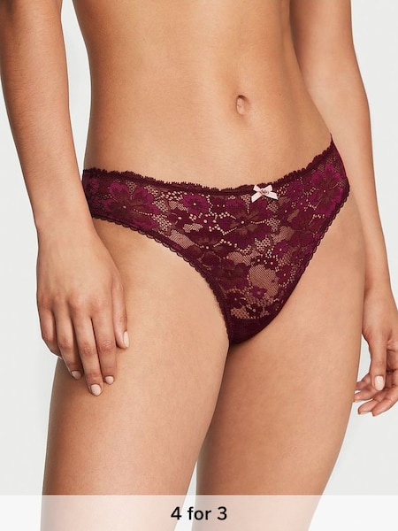 Kir Red Lace Thong Knickers (P55894) | £14