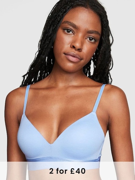 Harbor Blue Non Wired Lightly Lined Cotton Bra (P59132) | £29