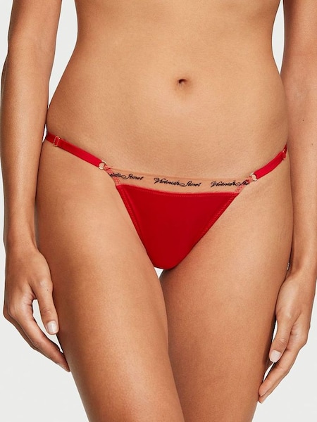 Lipstick Red Logo Embroidered Thong Icon Thong Knickers (P60160) | £14