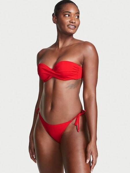 Flame Rib Red Strapless Swim Bikini Top (P68460) | £25