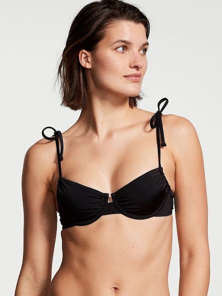 Black Shine Wired Bikini Top (P69079) | £19