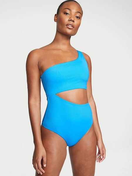 Capri Blue One Shoulder Swimsuit (P69329) | £29