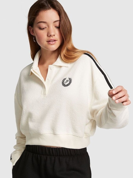 Creamer Beige Reverse Fleece Polo Sweatshirt (P71170) | £50