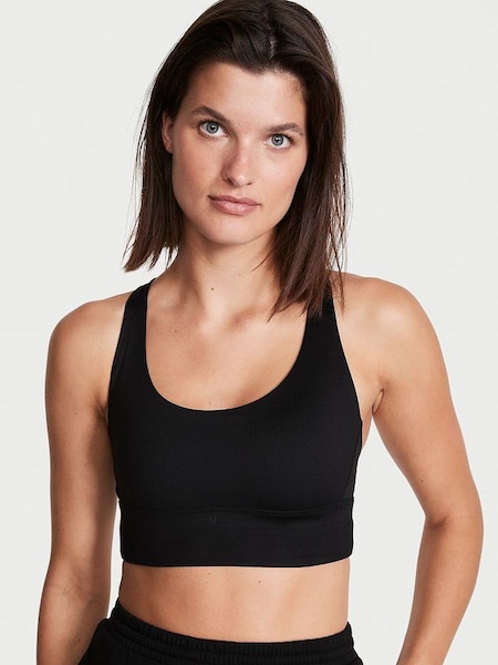 Black Low Impact Strappy Back Yoga Sports Bra (P73356) | £39