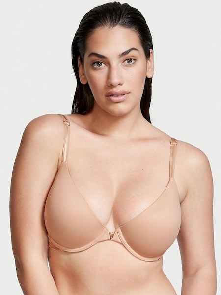 Sweet Nougat Nude Front Fastening Lightly Lined Full Coverage Bra (P74808) | £22