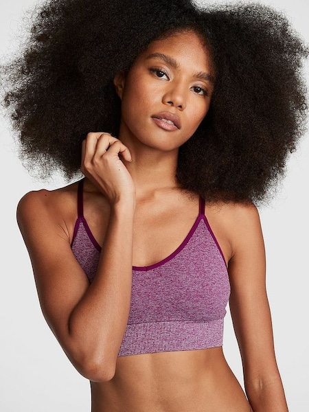 Vivid Magenta Pink Non Wired Lightly Lined Seamless  Sports Bra (P75114) | £26