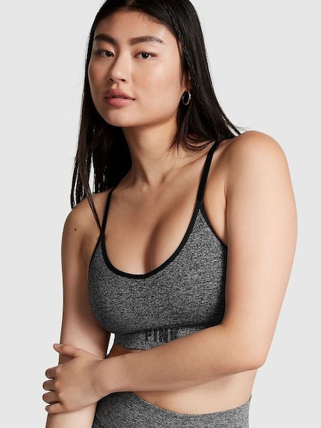 Black Non Wired Lightly Lined Seamless Sports Bra (P75115) | £26