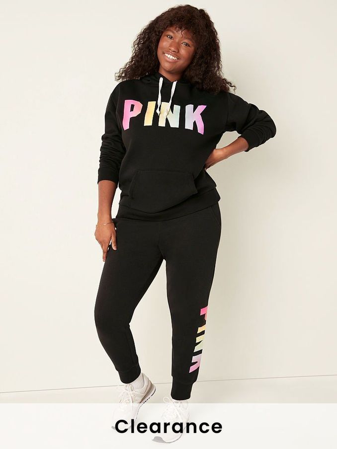 Victoria secret pink black joggers on sale
