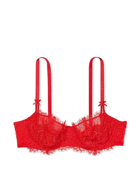 Lipstick Red Lace Unlined Balcony Bra (P75571) | £39