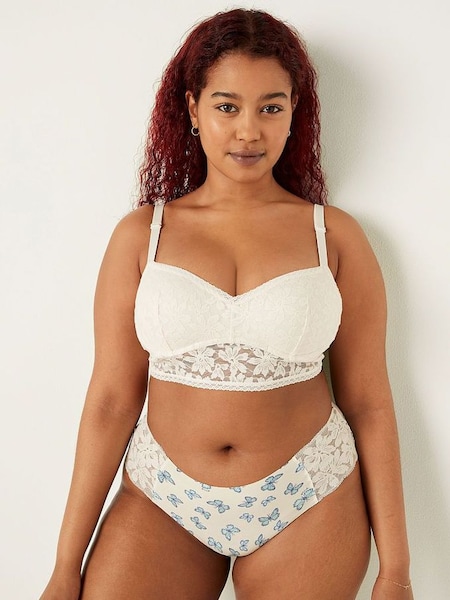 Coconut White Lace Wired Push Up Bralette (P75873) | £15