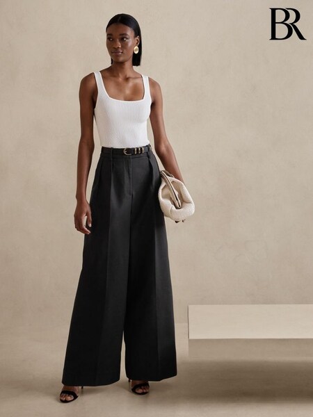Banana Republic Black Cruise Wide Leg Trousers (P78091) | £105